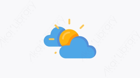 图片素材-021-多云cloudy扁平卡通秋天的元素图标