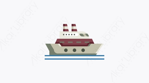 图片素材-021-游轮cruise_ship扁平卡通交通工具元素图标