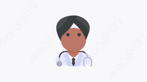 图片素材-021-医生doctor扁平卡通人物头像元素图标