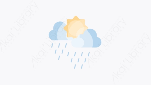 图片素材-021-雨天rainy扁平卡通天气元素图标