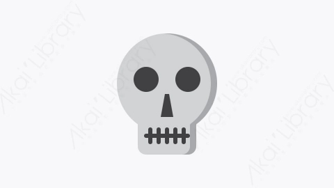 图片素材-021-头骨skull扁平卡通万圣节元素图标