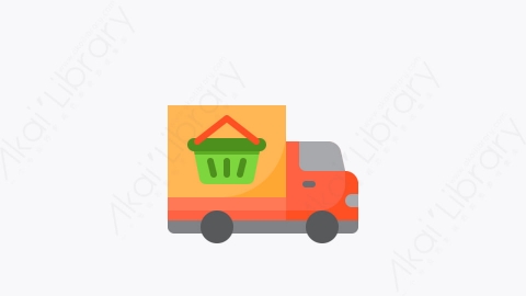 图片素材-022-送货车delivery_truck扁平卡通付款元素图标