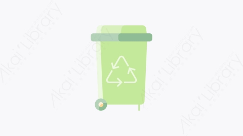 图片素材-022-回收站recycle_bin扁平卡通生态元素图标