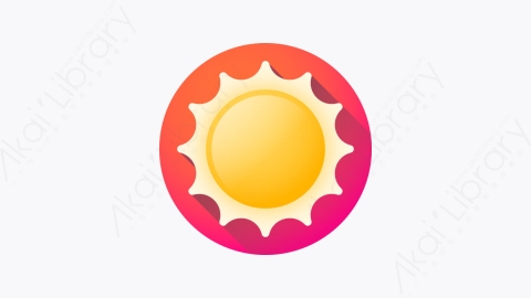 图片素材-022-太阳sun扁平卡通天气元素图标