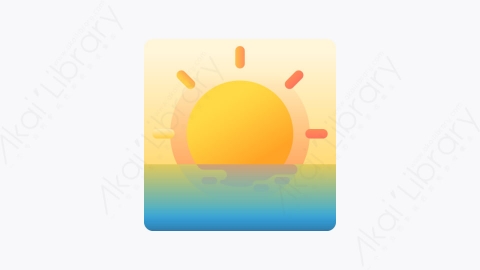 图片素材-022-日出sunrise扁平卡通景观元素图标