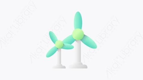 图片素材-022-风力发电wind_power扁平卡通生态元素图标