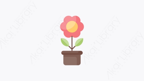 图片素材-023-花盆flower_pot扁平卡通盆栽花朵元素图标