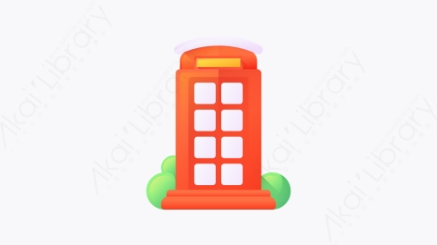 图片素材-023-公用电话payphone扁平卡通位置元素图标