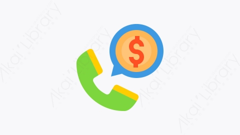 图片素材-023-电话phone扁平卡通财务和会计元素图标