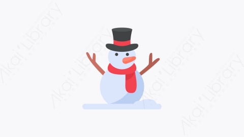 图片素材-023-雪人snowman扁平卡通冬季元素图标