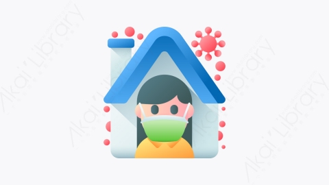 图片素材-023-呆在家里stay_home扁平卡通工作主页元素图标