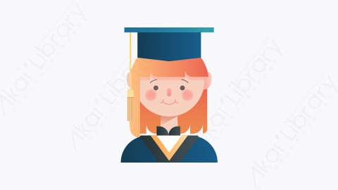 图片素材-023-学生student扁平卡通人物头像图标