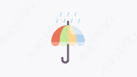 图片素材-023-雨伞umbrella扁平卡通天气元素图标