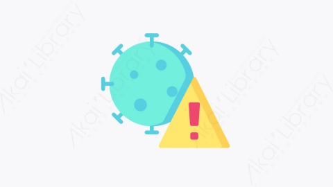 图片素材-023-病毒警告virus_warning扁平卡通冠状病毒元素图标