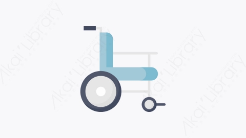 图片素材-023-轮椅wheelchair扁平卡通医疗设备元素图标