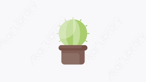 图片素材-024-仙人掌cactus扁平卡通盆栽花朵元素图标