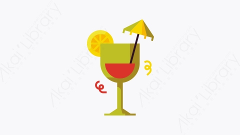 图片素材-024-鸡尾酒cocktail扁平卡通事件元素图标