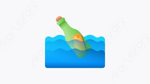 图片素材-024-漂流瓶message_in_a_bottle扁平卡通海洋元素图标