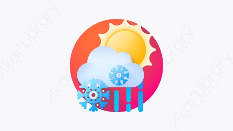 图片素材-024-雨夹雪sleet扁平卡通天气元素图标