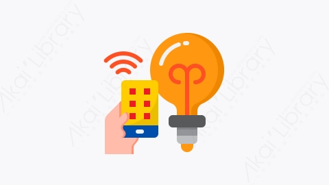 图片素材-024-智能电灯smart_light扁平卡通物联网元素图标
