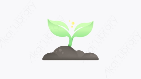 图片素材-024-种子发芽sprout扁平卡通生态元素图标