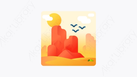 图片素材-024-西部荒野wild_west扁平卡通景观元素图标