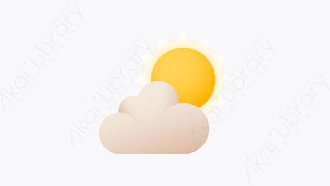 图片素材-025-多云cloudy扁平卡通春季元素图标