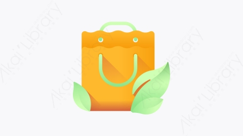 图片素材-025-环保袋eco_bag扁平卡通生态元素图标