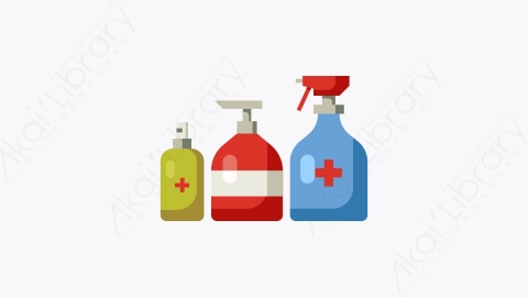 图片素材-025-卫生用品hygiene_products扁平卡通冠状病毒隔离防护元素图标