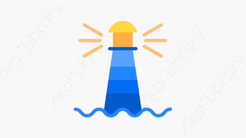 图片素材-025-灯塔lighthouse扁平卡通灯光元素图标