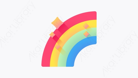 图片素材-025-彩虹rainbow扁平卡通表情符号元素图标