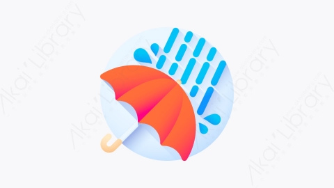 图片素材-025-降雨raining扁平卡通天气元素图标
