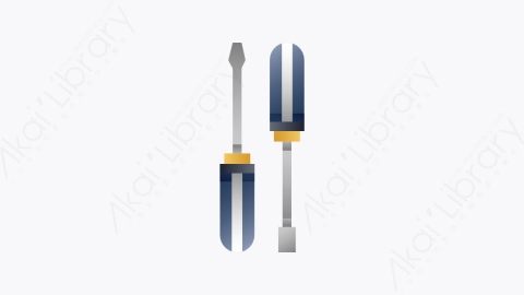 图片素材-025-螺丝刀screwdriver扁平卡通施工工具图标