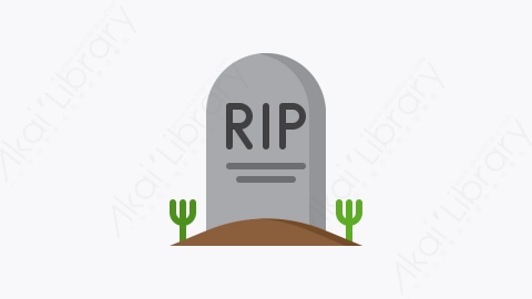 图片素材-025-墓碑tombstone扁平卡通万圣节元素图标