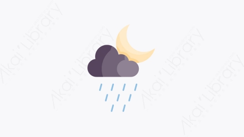 图片素材-026-下雨rainy扁平卡通天气元素图标