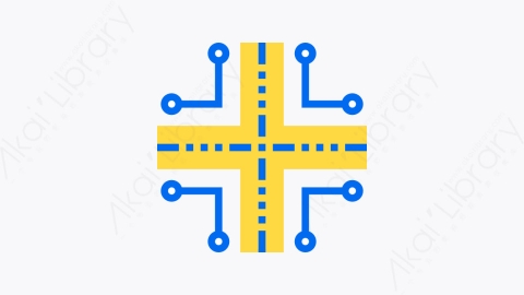 图片素材-026-路由routing扁平卡通网络和数据库元素图标