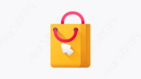 图片素材-026-购物袋shopping-bag扁平卡通市场营销与增长元素图标
