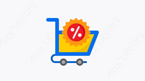 图片素材-026-购物车shopping_cart扁平卡通黑色星期五元素图标