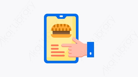 图片素材-027-在线订单online_order扁平卡通食物交付元素图标