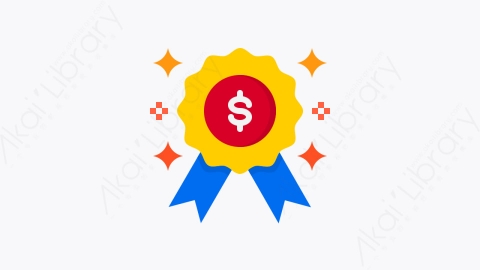 图片素材-027-奖励reward扁平卡通金融商务元素图标