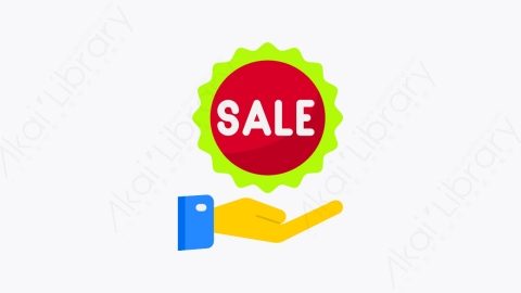 图片素材-027-销售-1sale扁平卡通在线购物元素图标