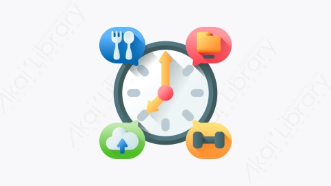 图片素材-027-时间表schedule扁平卡通工作主页元素图标