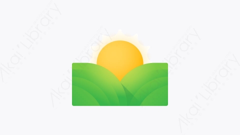 图片素材-027-日出sunrise扁平卡通春季元素图标
