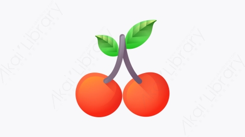 图片素材-028-樱桃cherry扁平卡通赌场元素图标