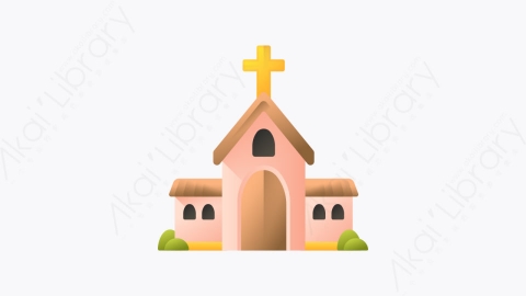 图片素材-028-教堂church扁平卡通感恩节元素图标