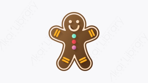图片素材-028-姜饼gingerbread扁平卡通糖果店元素图标