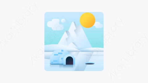 图片素材-028-冰屋igloo扁平卡通景观元素图标