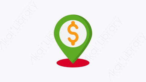 图片素材-028-定位销美元location_pin扁平卡通金融财务元素图标