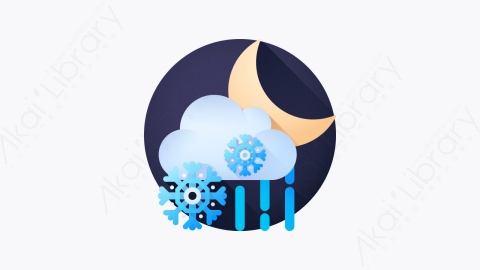 图片素材-028-雨夹雪sleet扁平卡通天气元素图标