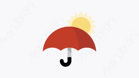 图片素材-028-太阳伞sunumbrella扁平卡通天气元素图标